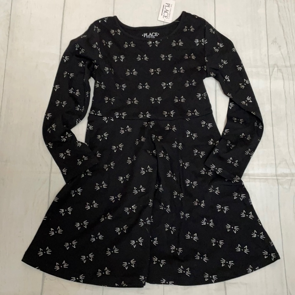 The Children’s Place NWT small black cat dress